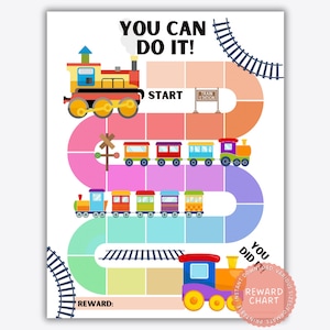 Grafico di ricompensa del treno, grafici di comportamento per la casa, grafico di ricompensa per bambini, grafici di comportamento per la classe, grafico di addestramento al vasino per bambini