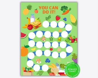 Printable Veggie Reward Chart: Kids' Healthy Eating Habit Tracker (PDF)