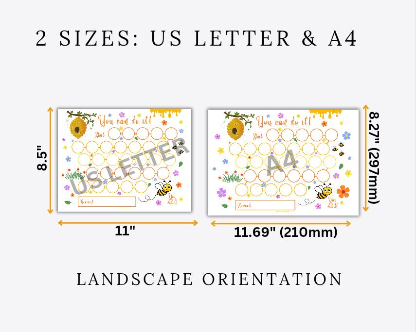 Printable Bee Reward Chart, Honey Bee Behavior Chart, Reward Chart Kids ...