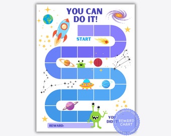 Space Reward Chart: Kids Potty Training, Behavior (PDF, PNG, JPG)