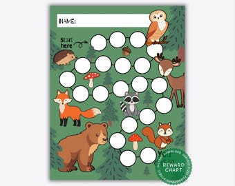 Woodland Animal Reward Chart: Kids Chore & Potty Training (PDF)