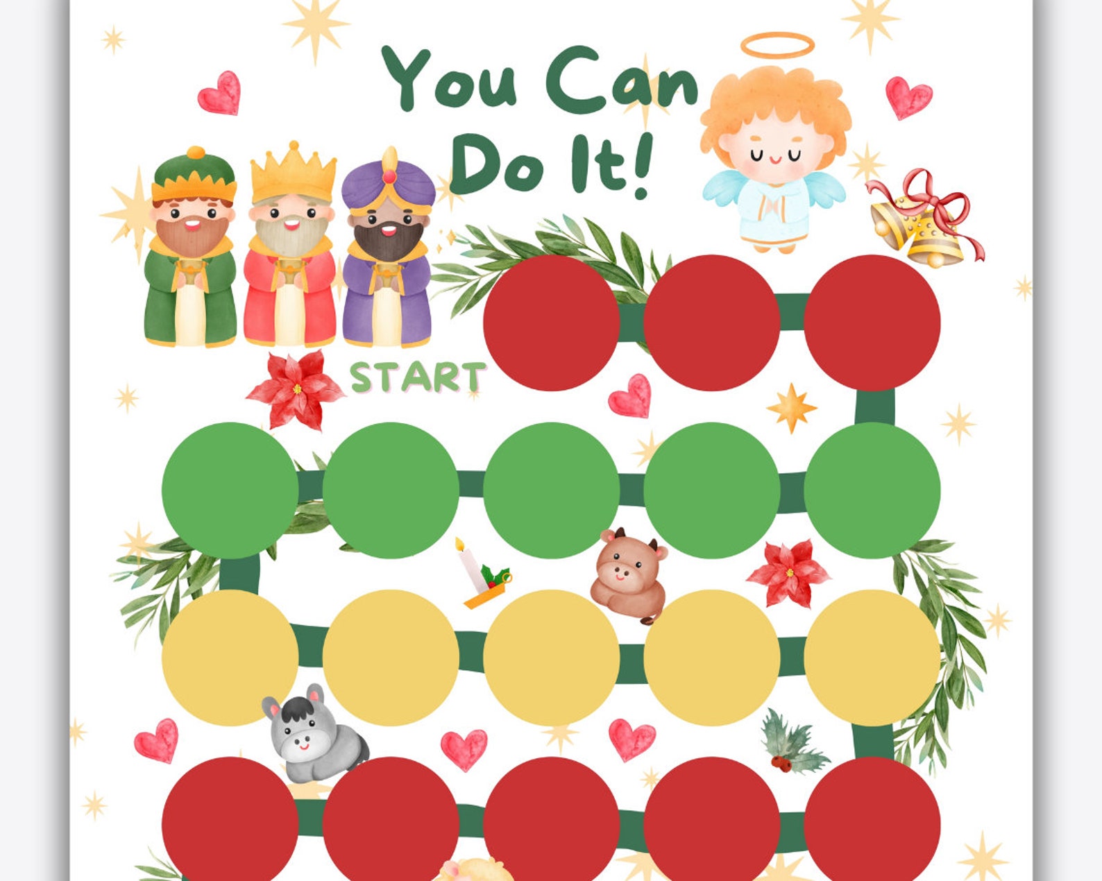 Nativity Scene Reward Chart, Printable Christmas Reward Chart, Kids ...