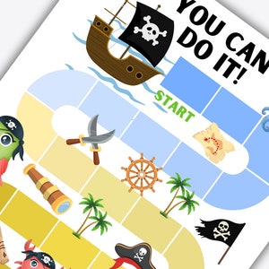 Pirate Reward Chart Printable, Kids Treasure Chest Potty Training Chart ...