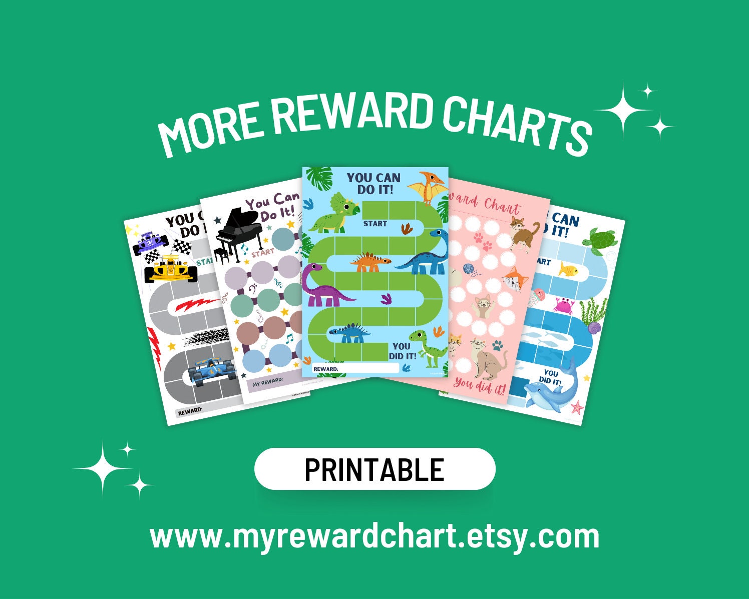 Spring Flower Reward Chart: Kids Printable Sticker Chart (PDF) - Etsy