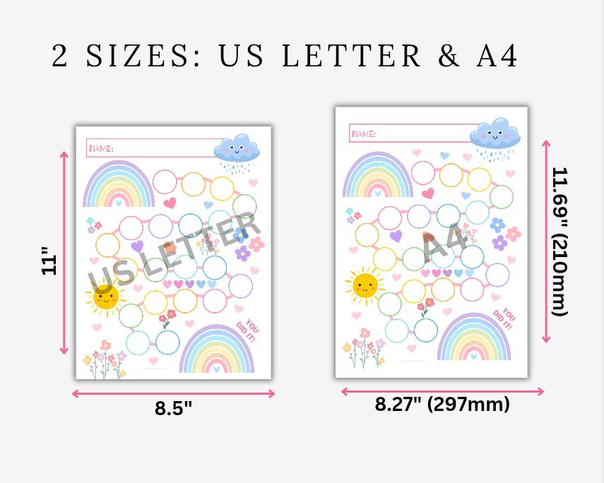 Rainbow Reward Chart, Potty Training Chart Download, Printable Reward ...