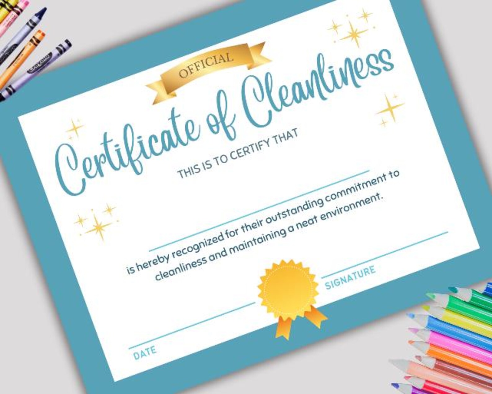 Clean Room Award, Cleanliness Certificate, Tidy Room Award, Kids ...