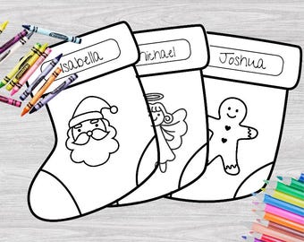 Weihnachtsstrumpf Malseiten zum ausdrucken: Malvorlagen für Kinder (Instant Download)