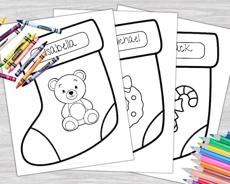 Printable Christmas Stocking Coloring Pages: Kids' Holiday Craft ...