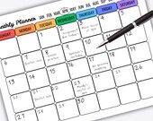 monthly planner printable pdf landscape us letter simple monthly calendar minimalist planner instant download monthly organizer page