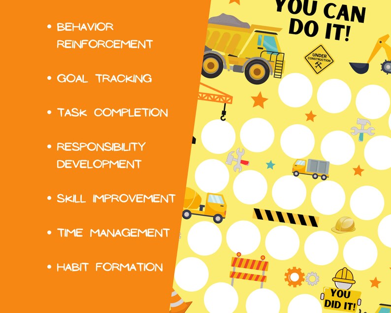 Construction Truck Reward Chart Printable, Potty Training Chart ...