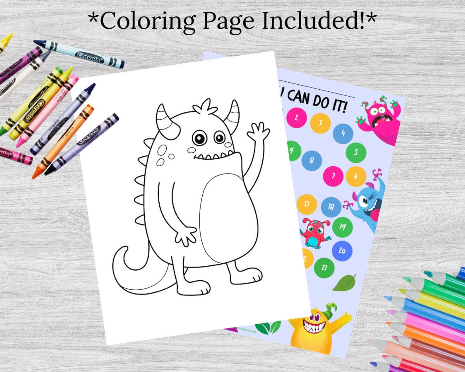 Monster Reward Chart Printable Reward Chart Kids Reward - Etsy