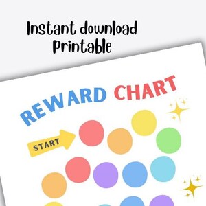 Printable Reward Chart for Kids, Behavior Sticker Chart, Habit Tracker ...
