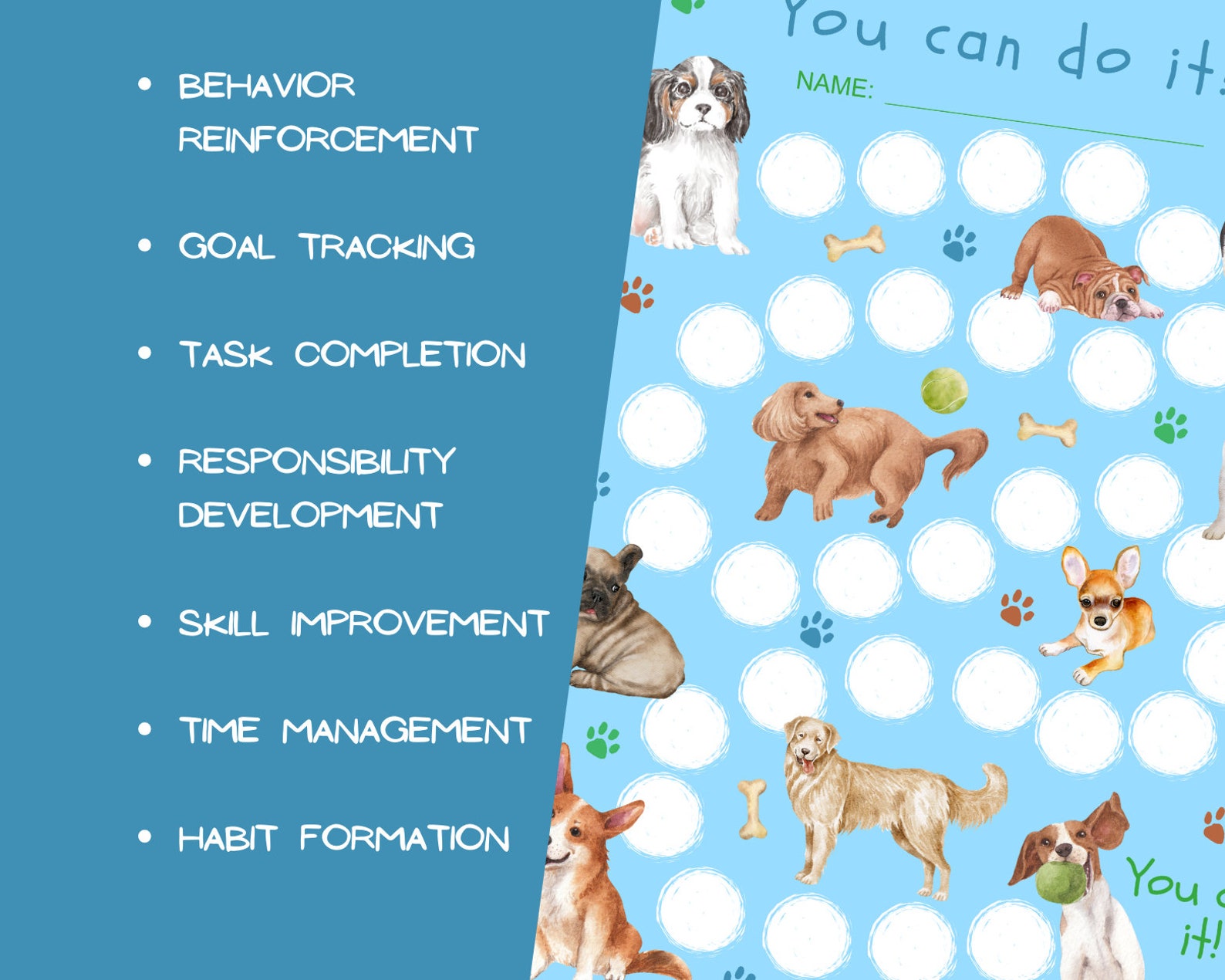 Dog Reward Task Dog Reward Chart Printable: Kids Behavior Tracker (PDF) - Etsy