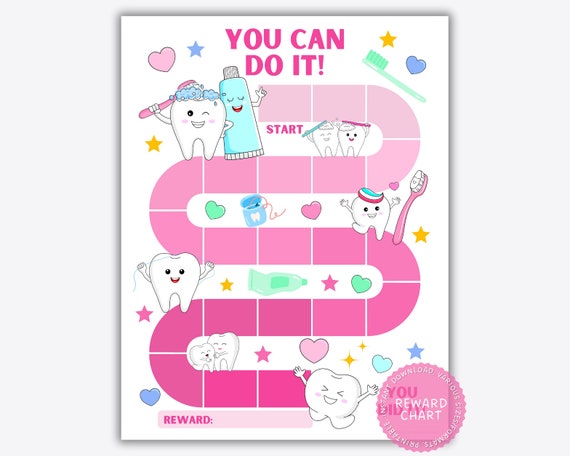 Reward Chart, Brush Your Teeth Reward Chart, Kids Reward Chart, Teeth Brushing Reward Chart, Hygiene Reward Chart for Kids, Habit Tracker