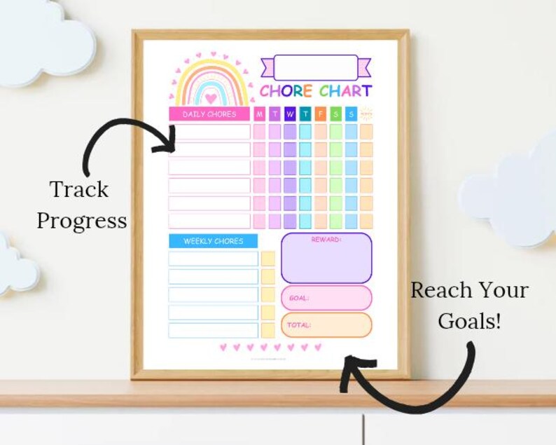 Positive Discipline Routine Chart Rainbow Chore Chart, Kids Reward Chart, Printable Behavior Tracker ...