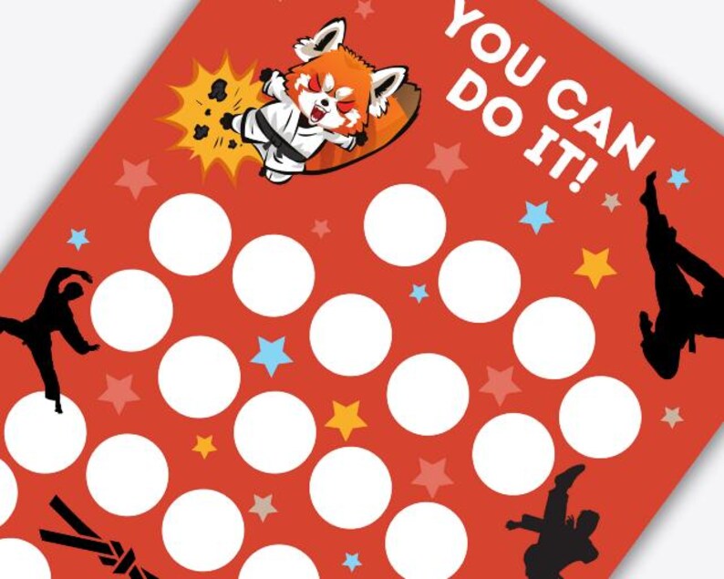 Martial Arts Reward Chart, Sport Reward Chart, Judo Sticker Chart, Jiu