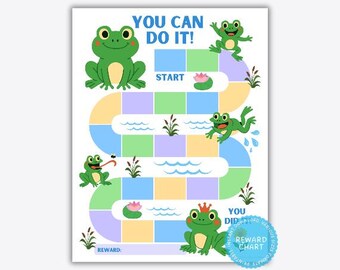 Printable Frog Reward Chart, Kids Behavior Chart, Chore Tracker, Reading Reward Chart, Toddler Sticker Chart, Instant Download