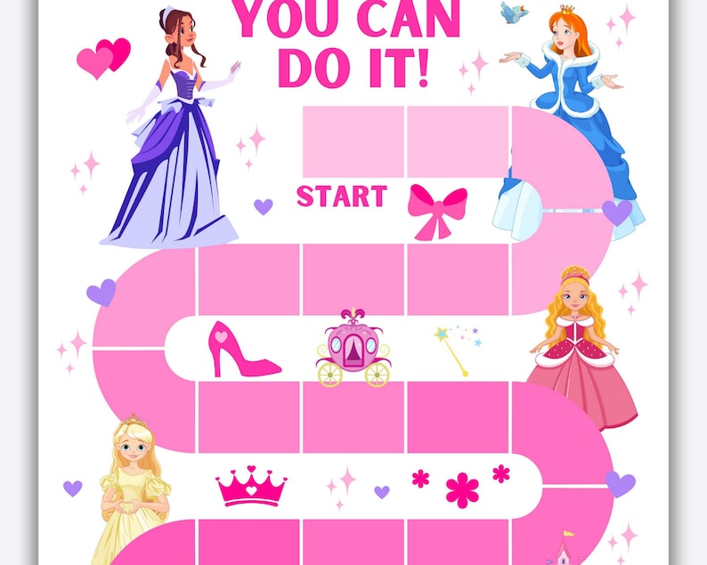 Girls Princess Reward Chart Printable, Kids Reward Chart, Behaviour ...