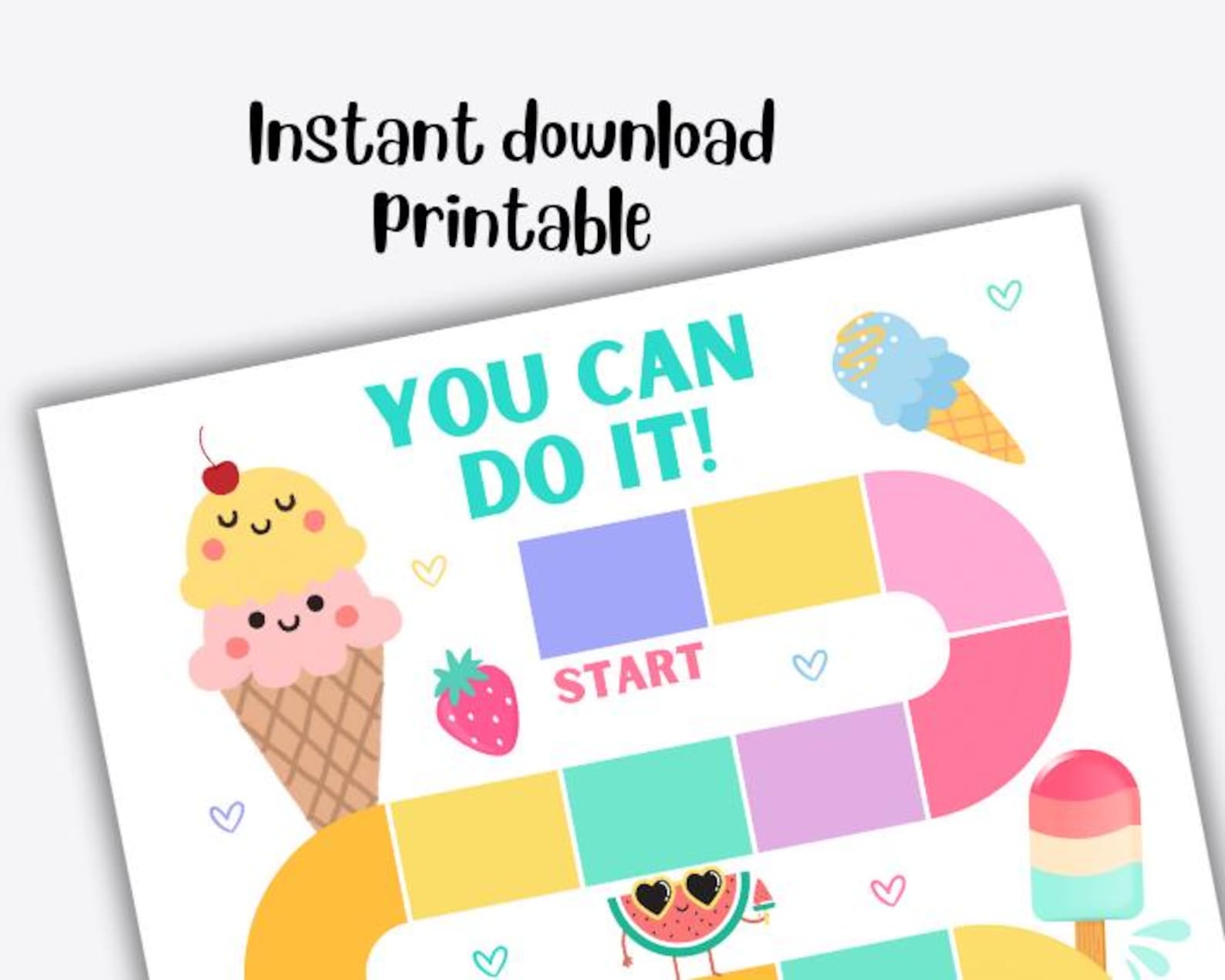 Ice Cream Reward Chart Printable, Kids Behavior Sticker Chart, Habit ...