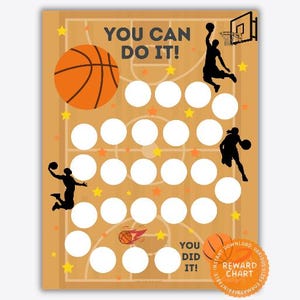 Basketball-Belohnungstabelle, Sport-Belohnungstabelle, Basketball-Aufklebertabelle, Verhaltenstabelle, Zielfestlegungstabelle, Motivationstabelle