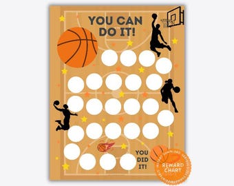 Basketball Reward Chart: Kids Behavior & Goal Tracker (Digital Download)