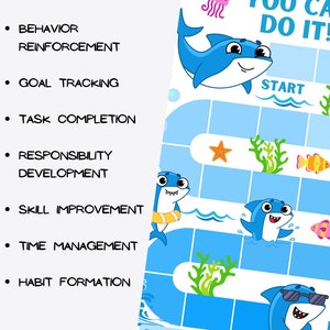 Printable Potty Training Chart, Shark Reward Chart, Kids Reward Chart ...