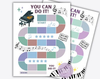 Piano Practice Sticker Charts – Music Reward Tracker for Kids (Digital Download)