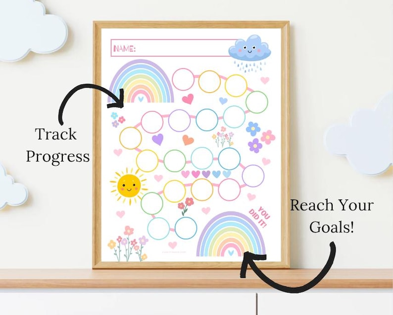 Rainbow Reward Chart, Potty Training Chart Download, Printable Reward ...