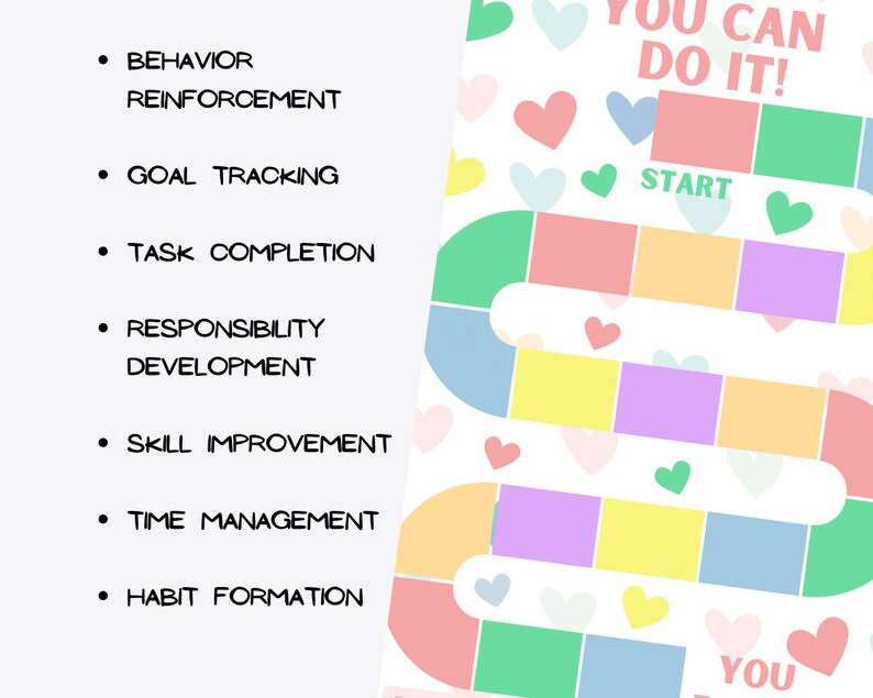 Printable Heart Reward Chart, Printable Valentine Reward Chart, Potty ...