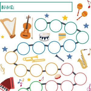 Printable Music Reward Chart, Music Practice, Violin Practice Chart ...