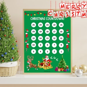 Printable Christmas Countdown, Kids Reward Chart, December Countdown ...
