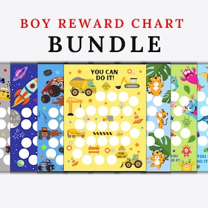 Sticker Chart Bundle, Boy Reward Chart Printable, Kids Reward Chart, Good Behavior Chart, Potty Training Chart, Instant Digital Download
