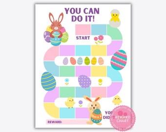 Printable Easter Bunny Reward Chart: Potty Training, Behavior (PDF)