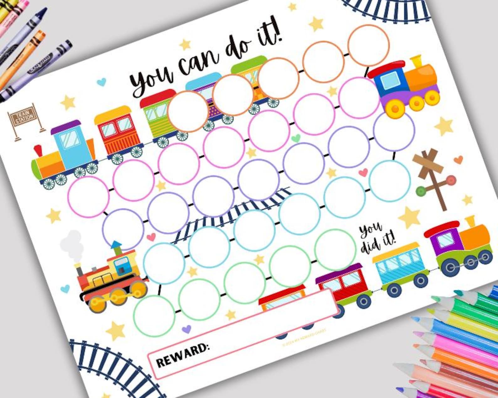 Train Reward Chart, Train Sticker Chart, Reward Chart Kids, Behavior ...