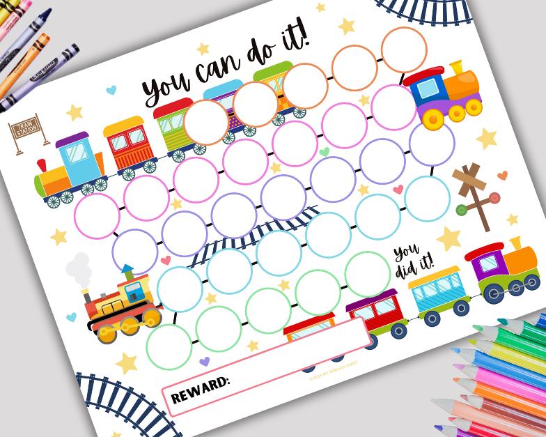 Train Behaviour Sticker Chart Train Reward Chart, Train Sticker Chart, Reward Chart Kids, Behavior ...