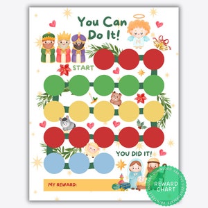 Nativity Scene Reward Chart: Christmas Potty Training (Printable PDF)