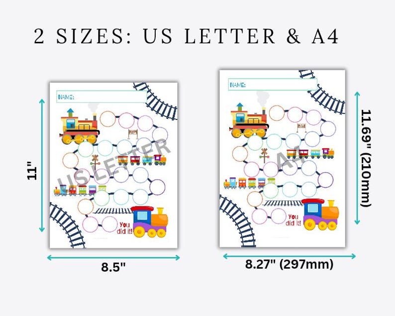 Train Reward Chart for Kids – Printable Sticker Chart, Toddler Behavior ...