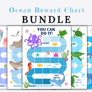Druckbare Ozeantier Belohnungskarten, Kinder Verhaltenskarte, Sofortiger Download Aufkleber Karte, Töpfchen Karte, Delfine, Fische, Schildkröten