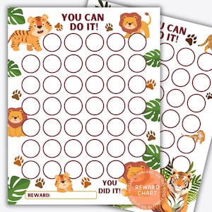 Tiger Reward Chart, Printable Chart for Kids
