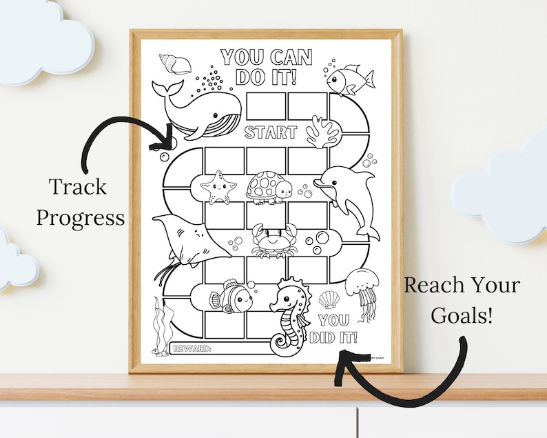 Printable Coloring Reward Chart Bundle: Kids' Habit Tracker (digital ...