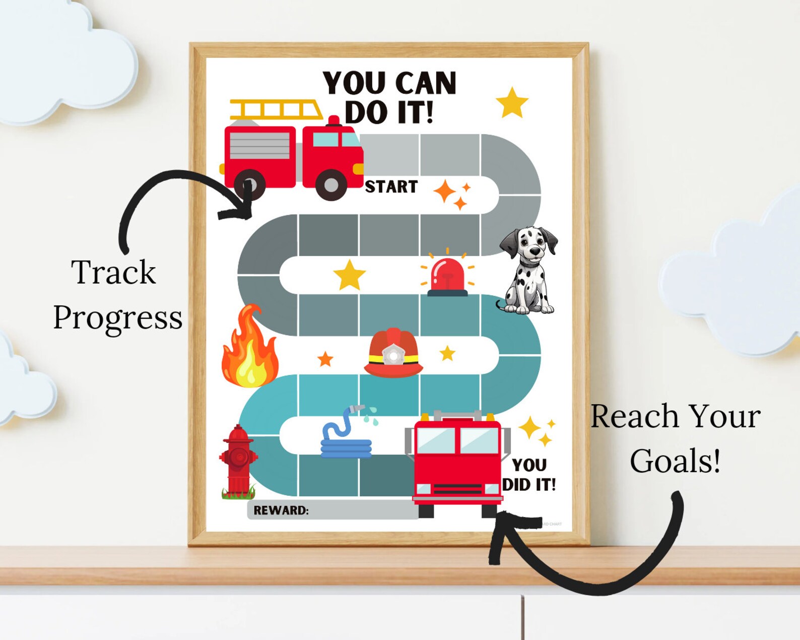 Vehicle Reward Chart Bundle, Monster Truck, Firetruck, Rocket, Dump ...