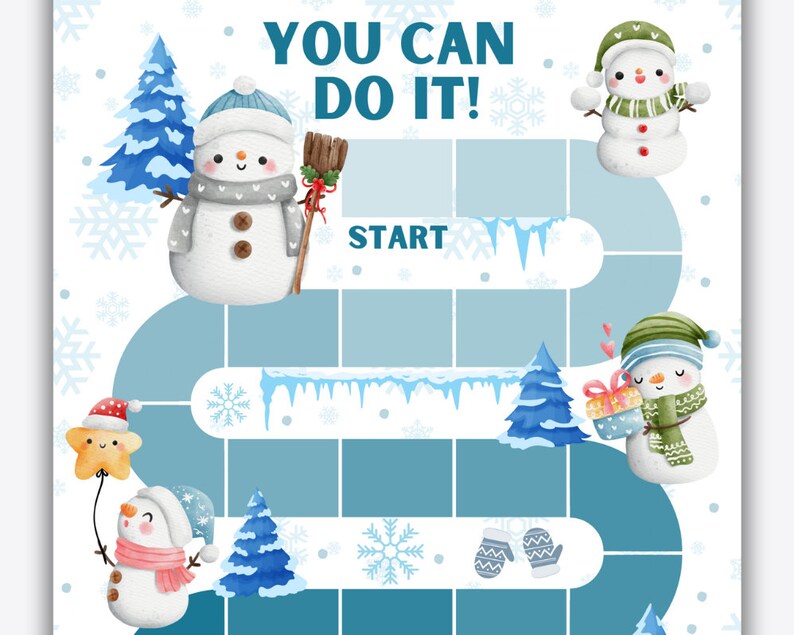 Snowman Reward Chart: Winter Potty Training, Good Behavior (PDF) - Etsy