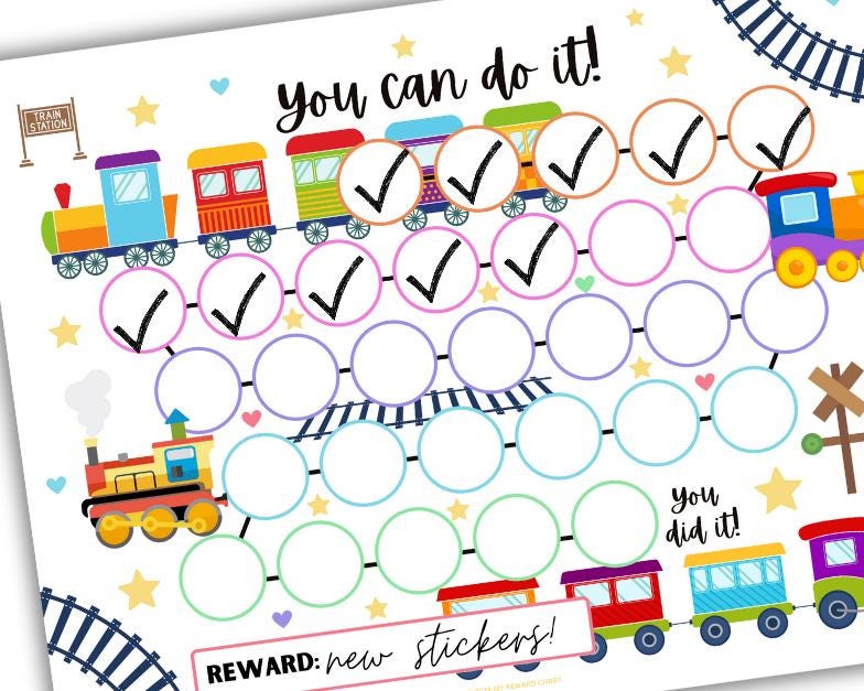 Train Behaviour Sticker Chart Train Reward Chart, Train Sticker Chart, Reward Chart Kids, Behavior ...