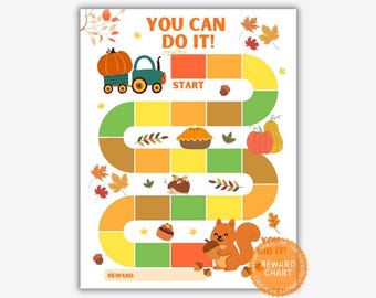Fall reward chart printable, autumn behavior chart, pumpkin sticker chart, toddler reward system, classroom habit tracker, kids reward chart