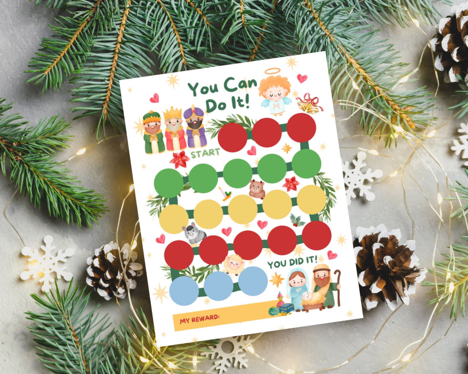 Nativity Scene Reward Chart, Printable Christmas Reward Chart, Kids ...
