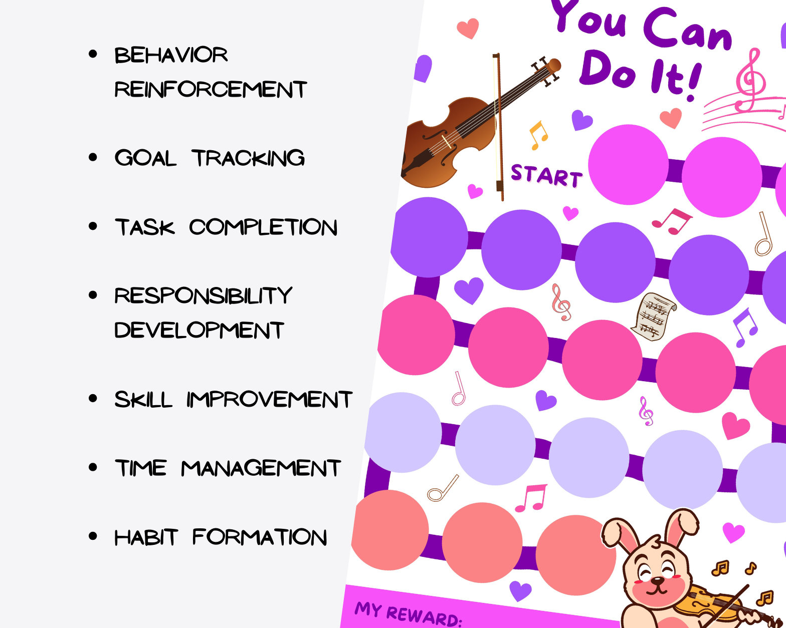 Printable Violin Practice Reward Chart: Kids Music Learning (PDF, PNG ...
