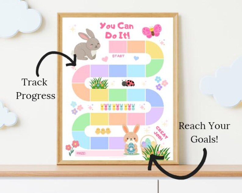 Easter Bunny Reward Chart Printable for Kids & Toddlers, Potty Training ...
