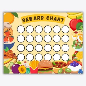 Printable Food Reward Chart for Kids Printable Yummy Food - Etsy Canada