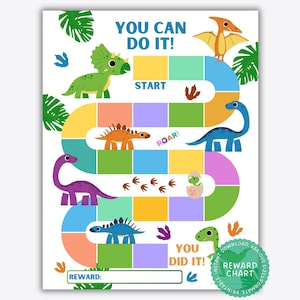 Dinosaurier Belohnungskarte, druckbare Töpfchen Karte für Kleinkinder, Jungen Töpfchen Karte, Dino Belohnungskarte, Dino Töpfchen Karte, Vorschulkinder