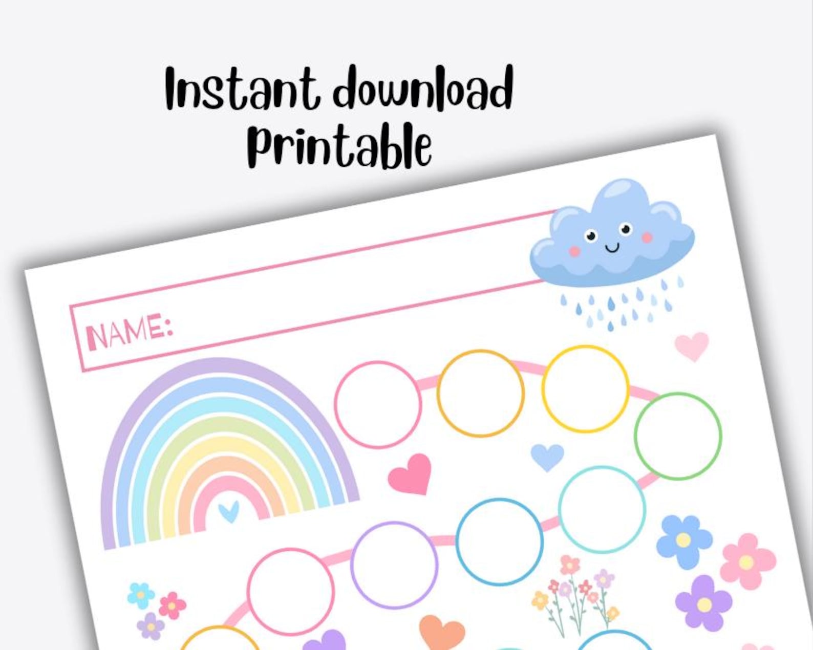 Rainbow Reward Chart, Potty Training Chart Download, Printable Reward ...
